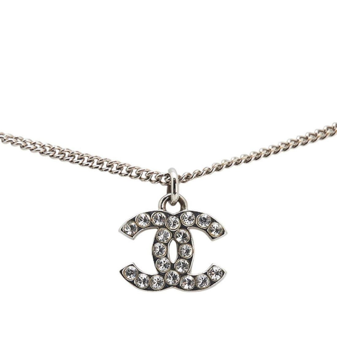 Chanel Coco Mark Necklace in Silver with Rhinestones for Women (1 of 9)