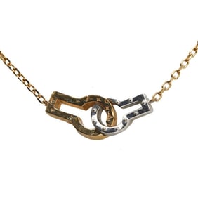 Louis Vuitton Collier Twin Locks Necklace M64887 in Gold and Silver Plated Metal for Women
