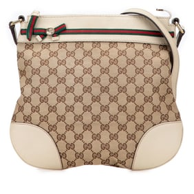 Gucci GG Canvas Mayfair Shoulder Bag 257065 Beige and Leather Women's GUCCI