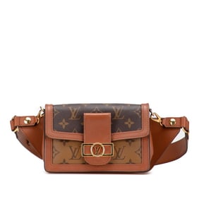 Louis Vuitton Monogram Reverse Dauphine Body Bag/Bum Bag M44586 Brown Leather Women's LOUIS VUITTON