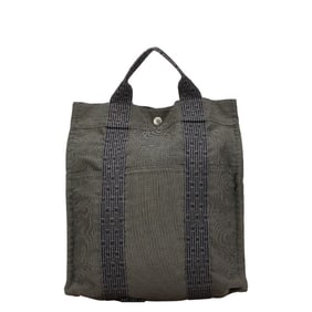 Hermès Air Line Ad MM Backpack, Gray Canvas, Women's, HERMES