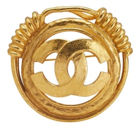 Vintage Chanel Coco Mark Brooch, Gold Plated, Women's, CHANEL