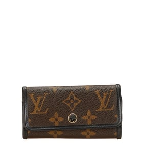 Louis Vuitton Monogram Macassar Multicle 6 Key Case, 6-Ring, M60165, Brown and Black Leather,