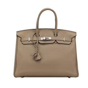 Hermès Birkin 35 Handbag, Tourtiere Gray, Silver Hardware, Togo Leather, Women's, HERMES