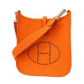 Hermes Hermès Evelyn TPM Shoulder Bag in Taurillon Clemence, Orange, K Stamp, Women's