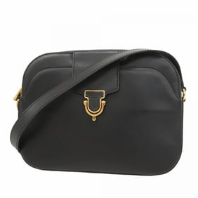 Celine shoulder bag leather black women's