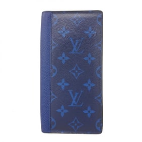 Louis Vuitton Taiga Rama Portefeuille Brazza Long Wallet M30297 Cobalt Men's