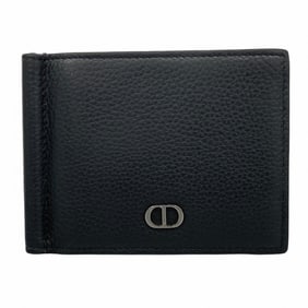 Christian Dior Money Clip Leather Black Men's
