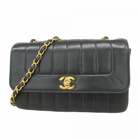 Chanel Mademoiselle Shoulder Bag, Chain Lambskin, Black, Women's