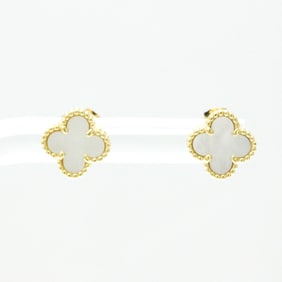 Van Cleef & Arpels Sweet Alhambra VCARA44800 Shell Yellow Gold (18K) Stud Earrings Gold