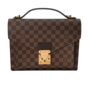 LOUIS VUITTON Damier Monceau SP Order Brown N48088 Unisex Canvas Handbag