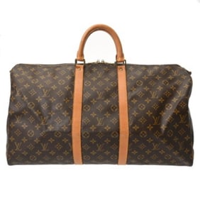 LOUIS VUITTON Monogram Keepall Bandouliere 55 Brown M41414 Unisex Canvas Boston Bag