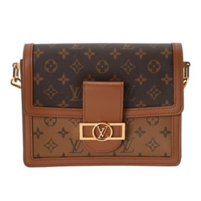 LOUIS VUITTON Monogram Reverse Dauphine MM (old model) in camel/brown, M44391, women's canvas