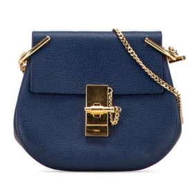 Chloé Chloe Drew Crossbody Chain Shoulder Bag in Blue Leather for Women