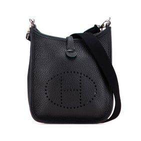 Hermes Hermès Evelyn TPM Amazone Crossbody Shoulder Bag in Black with Silver Hardware and Taurillon