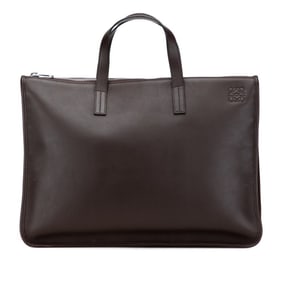 LOEWE Anagram Tote Bag, Business Brown Leather, Women's