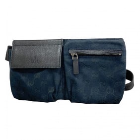 Gucci Waist Bag GG Canvas 162962 Black Women's
