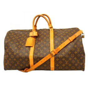Louis Vuitton Monogram Keepall Bandouliere 55 Boston Bag M41414 Brown Men's and Women's