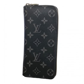 Louis Vuitton Monogram Eclipse Zippy Wallet Vertical M62295 Black Men's Long