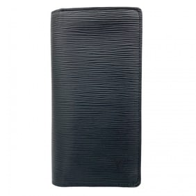 Louis Vuitton Epi Leather Long Wallet, Portefeuille Brazza M60622, Noir, Men's