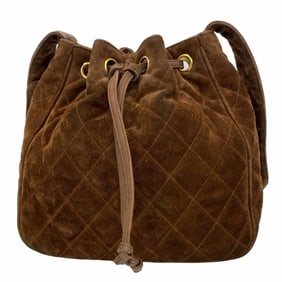 Chanel Matelasse Shoulder Bag in Brown Suede for Women
