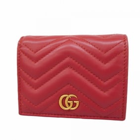 Gucci GG Marmont Wallet 466492 Leather Red Women's