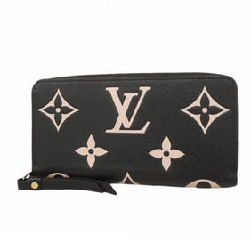 Louis Vuitton Monogram Empreinte Two-Tone Zippy Wallet M80481 Black/Beige Women's