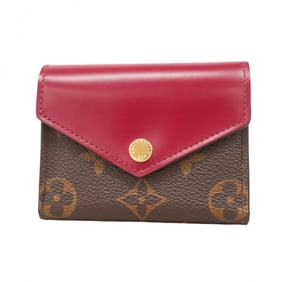 Louis Vuitton Monogram Portefeuille Zoe Tri-fold Wallet M62932 Brown Fuchsia Women's