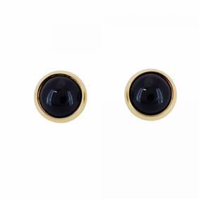 Hermes Eclipse Circle Earrings in GP Plated Gold and Black for Women