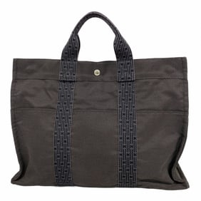 Hermes Hermès Air Line MM Tote Bag, Canvas, Gray, Men's and Women's