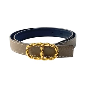 Hermes Hermès Women's Maillon Torsades Belt with Yellow Gold Buckle, YG 75