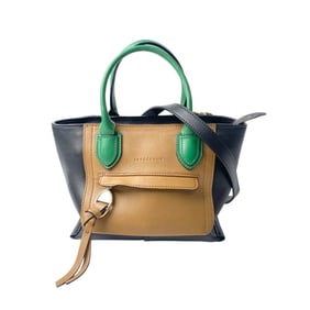 Longchamp Women's Mailbox Tricolor 2-Way Handbag, Shoulder Bag, Crossbody Bag