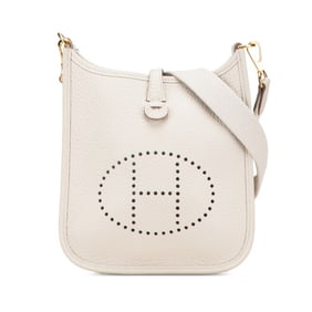 Hermès Evelyn TPM Shoulder Bag, Beton, Gold Hardware, Taurillon Clemence Leather, Women's, HERMES