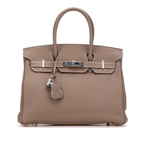 Hermes Birkin 30 Handbag in Etoupe, Greige with Silver Hardware and Togo Leather, Women's, HERMES