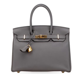 Hermes Birkin 30 Handbag Etain Gold Hardware Togo Women's HERMES