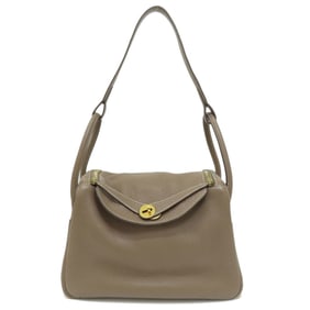 Hermes Lindy 30 Etoupe Handbag Taurillon Women's HERMES
