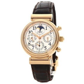 IWC Da Vinci Perpetual Calendar Wristwatch, 18K Pink Gold, Leather, Men's, IW375811