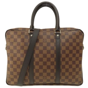 Louis Vuitton N41466 Porto Document Voyage PM Damier Ebene Bag Canvas Women's LOUIS VUITTON