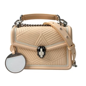BVLGARI Women's Serpenti Chain Shoulder Bag, Handbag, 2-Way, Crossbody
