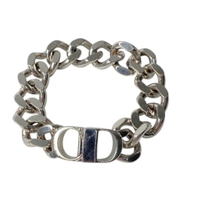 Christian Dior Dior Women's Curb Chain Bracelet with CD Logo #S