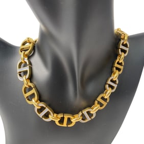 Christian Dior Dior Women's Curb Chain Logo Necklace in Gold and Two-Tone