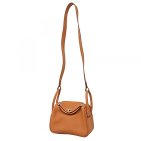 Hermes Hermès Lindy Mini Swift Gold Handbag with K Stamp, 2-Way Bag for Women
