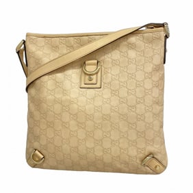 Gucci Shoulder Bag Guccissima Abbey 131326 Leather Beige Champagne Women's