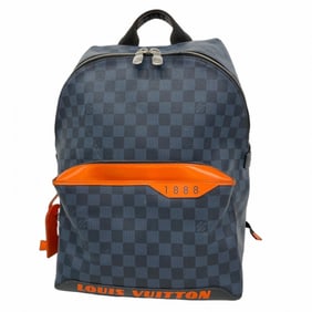 Louis Vuitton Damier Cobalt Discovery Backpack N40157 Black/Orange