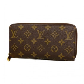 Louis Vuitton Monogram Zippy Wallet M41895 Brown Fuchsia Women's