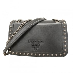 Prada shoulder bag in black leather for women