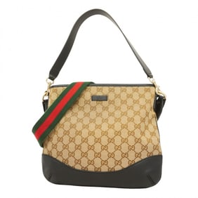 Gucci GG Canvas Sherry Line Shoulder Bag 388927 Brown Black Champagne Women's P1397473