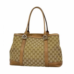 Gucci Interlocking G Canvas Tote Bag 353122, Brown/Beige, Women's