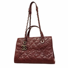 Chanel Matelasse Handbag with Chain Shoulder Strap, Caviar Skin, Brown, 2-Way Bag for Women
