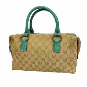 Gucci GG Canvas Handbag 113009 Brown Green Women's